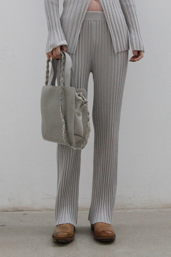 Swaying/knit striped striped pants SW22AW3B11 light gray